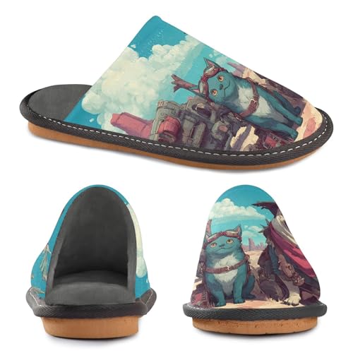 House Slippers West Wild Pug Print, Outdoor Indoor Unisex Rubber Sole Memory Foam 4-53