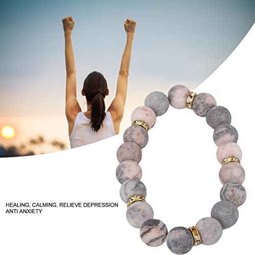 Pulseira de pedra de cura meditação miçangas calmantes pulseira de ansiedade para mulheres
