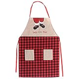 Diseño humanizado: nuestro delantal tiene un diseño de doble bolsillo (tamaño de bolsillo 13cm x 14cm), puede poner su teléfono celular, recetas, toallas y otras cosas útiles en el bolsillo mientras cocina. El delantal tiene un tamaño de 80 x 54 cm y es adecuado para la mayoría de hombres y mujeres. Las correas extra largas para cintura permiten cualquier ajuste, adecuado para todas las necesidades.