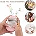 Kalimba 8 Keys Thumb Piano for Beginners Sapele Wood Portable Finger Piano with Tuning Hammer Mini Musical Instrument Gift for Music Lovers(Pink)