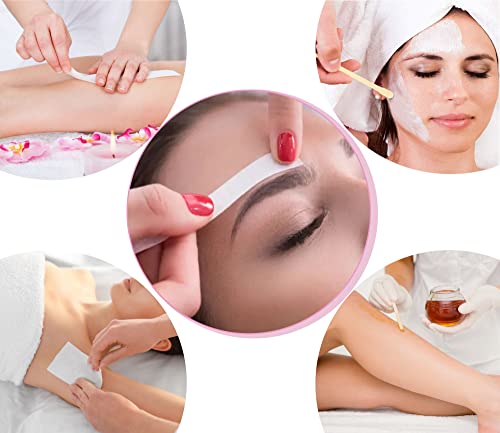 Image of Mibly 4 Style 400 Pcs Assorted Wooden Wax Sticks for Body Legs Face and Small Medium Large Sizes Eyebrow Waxing Applicator Spatulas for (400 Piece Set)