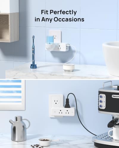 Image of TROND 2 Pack Outlet Extender with 360 Rotating Plug and PD20W USB C Charger