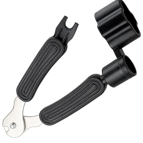 1PCS Guitar Tool - 3-in-1 String Winder Cutter - Peg Puller & String Trimmer - Multifunction Repair Accessory for Acoustic Electric Guitars (Black)