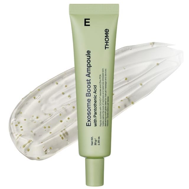 THOME Exosome Boost Ampoule - 10% CICA-EV Exosomes Lightweight Calming Ampoule for Sensitive & Stressed-Looking Skin Korean Skincare 1.01 fl oz.