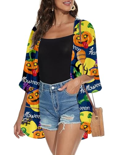Image of Women Merry Christmas Costume Xmas Tree Kimono Santa Hat Cardigan Snowman Snowflakes Cover Up Ugly Reindeer Blouse Tops