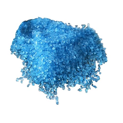 POPETPOP Pierre Décorative pour Aquarium Bleu Clair 500g, Gravier De Verre Poli, Sable Décoratif Fin, Décor Substrat pour Aquariums, Terrariums Et Décorations D’intérieur