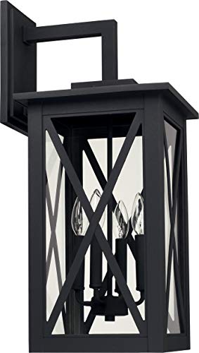 Image of Capital Lighting 926641BK Avondale Clear Glass Outdoor Wall Sconce, 4-Light 240 Total Watts, 25 inch H x 11 inch W, Black