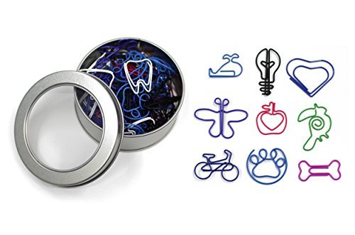 SKKSTATIONERY 80 Pcs Multicolor Paper Clips, 10 Cute Stlyes, Assorted Colors