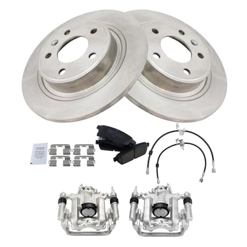 Image of TRQ Rear Brake Pad and Rotor Set Ceramic Calipers Compatible with 2014-2015 Chevrolet Cruze