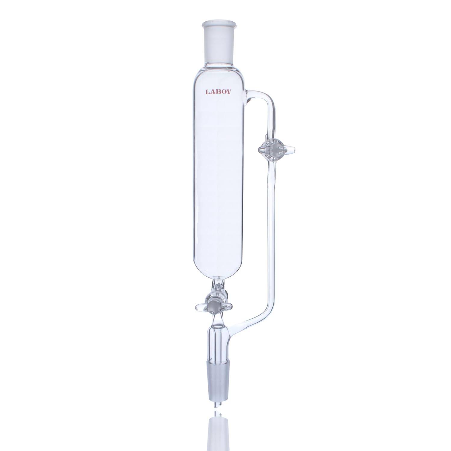 Laboy Glass 500mL Pressure Equalizing Funnel with 19/22 Joints and Two Glass Stopcocks