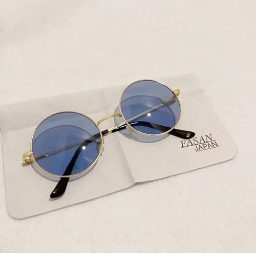 サングラス ラウンド型 ブルー 青 丸サングラス メンズ レディース 兼用 レジャー