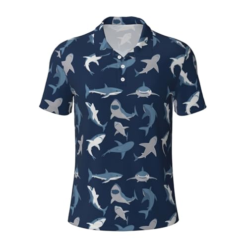 Polo requin homme bleu à manches courtes respirant pour un style décontracté au quotidien