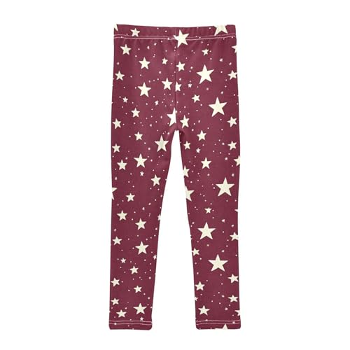 Retro Stars Dots Girls Leggings Ultra Soft Compression Yoga Gym Pants for Kids 4-10T2