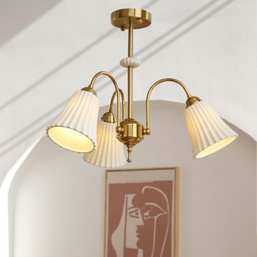 Suspension céramique E27 blanche pour remplacer un plafonnier rétro usé - 4