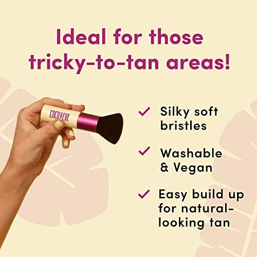 Coco & Eve Sunny Honey Bali Bronzing Bundle. All Natural Sunless Tanning Mousse. Instant Self Tanning Lotion with Bronzer, Mitt Applicator and Kabuki Brush. (Dark)