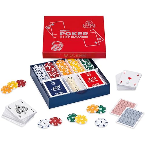 CONTENUTO DELLA CONFEZIONE: Pratico cofanetto contenente 125 fiches in plastica, 2 mazzi di carte da poker e 5 dadi. Le chips sono divise in cinque colori che corrispondono a diversi valori. Peso della singola fiches 11,5 g. Dimensione della scatola cm 22,5x20x5
