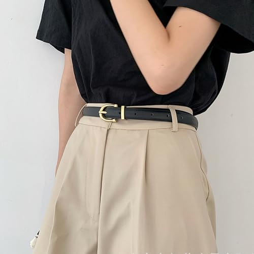 Women's Vintage Stretch Belt, Adjustable Skinny Belt, Leather and Elastic, Suitable for Various Clothes3