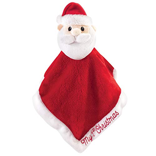 Image of Hudson Baby Unisex Baby Animal Face Security Blanket, Santa, One Size