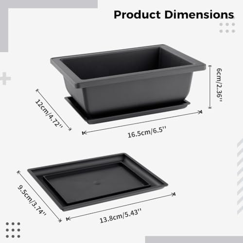 Bac de drainage plastique rectangulaire pot de fleur intérieur extérieur 6x