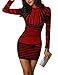 Produktbild CHICME BEST SHOPPING DEALS Damen Gradient Farben Streifen Bodycon Mini Kleid Rot XL