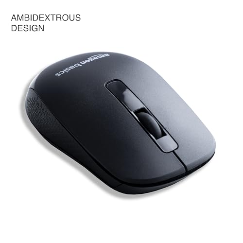 Image of amazon basics Wireless Mouse | 2.4 Ghz with USB Nano Receiver | Compatible with PC & Laptop (Black)