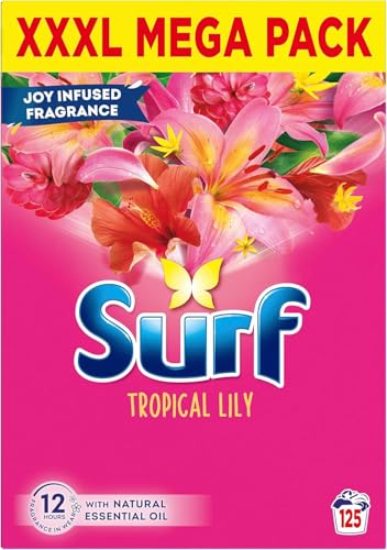 Image of Surf Tropical Lily Washing Powder, Bio Laundry Detergent, Long-Lasting Fragrance with Natural Essential Oil, 6.25 kg, 125 Washes
