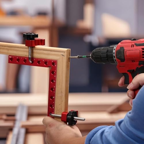 90 Grad Positionierwinkel, 140mm/5,5 Zoll Winkel Klemme aus Aluminium Multifunktional Rechtwinklige Klemmen Winkelspanner für Zimmermannswerkzeug für Heimwerken, Handwerk (4)