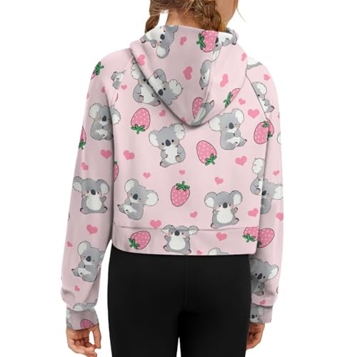 Girls Half Zip Sweatshirts Cropped Oversized Athletic Hoodie Long Sleeve Loose Pullover with Pocket 5-14 Years2