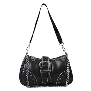 Umhängetasche Damen Klein Handtasche, Leder Hobo Tasche Shoulder Bag Vintage Y2k Schultertasche mit Reißverschluss für Frauen Clutch Geldbörse Coole Sachen für Teenager Mädchen