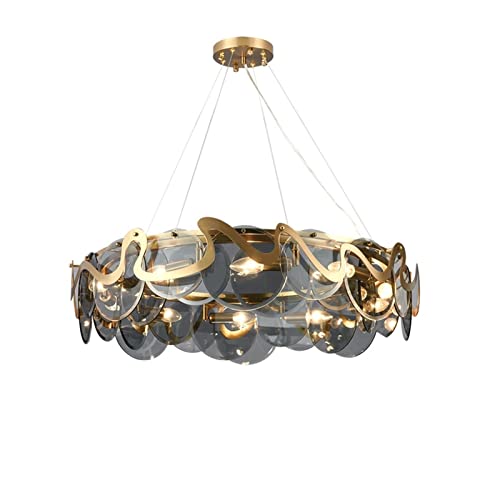 Pendant lumières cristal pour plafond rond post-moderne