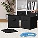 Royexe Set of 8 Foldable Fabric Storage Cube Bins | Collapsible Cloth Organizer Baskets Containers | Folding Nursery Closet Drawer | Features Dual Handles | Beautiful Colors Available (Black)