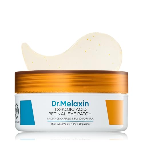 Dr.Melaxin TX Kojic Acid Retinal Eye Patch for Dark Circles and Puffiness, Radiance Capsule-Infused Anti-Aging Eye Mask for Wrinkles, K-Beauty Skincare, 2.96 oz / 84g (60 Patches)