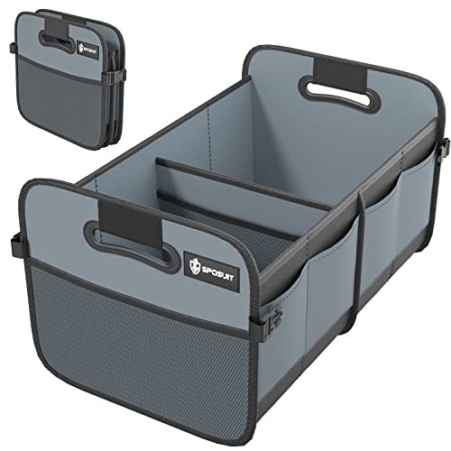 Sposuit Trunk Organizer For Car - Collapsible Trunk Storage With 11 Pockets & Reinforced Handles, Suv Trunk Organizers For Grocery Cargo(Grey) #TOP29
