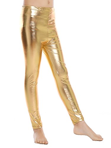Little Girls' Metallic Color Shiny Stretch Leggings2