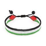 Palestine Flag Bracelet – Handmade Beaded Jewelry | Adjustable & Durable