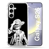 coque manga iphone 6 Traitement anti jaunissement Coque Renforcée pour Samsung Galaxy S26 Manga One Piece Luffy Noir