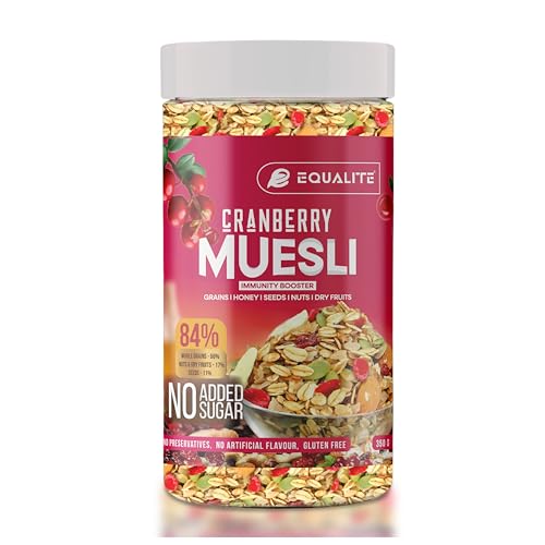 Image of Equalite Honey Choco CranberryMuesli I Dry fruits I Muesli I Fruit and Nuts I No added sugar I Granola I High protein muesli I Breakfast I Healthy food I Protein food I Gluten Free |No preservatives | High fiber| High Omega-3 | High Minerals & Vitamins |Weight loss food I Equalite foods | 1050g