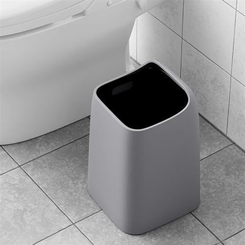 Caneca de basura y reciclaje moderna de plástico blanca 10 L miniatura 7