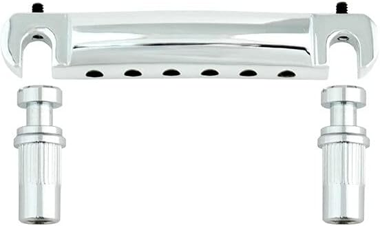 Grover - Stop Tailpiece - Electric Guitar Bridge - Chrome - Model 510C