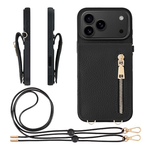 HANATORA for iPhone 17ProMax �P�[�X �{�v �X�}�z�P�[�X �X�}�z�V�����_�[ �J�[�h�|�P�b�g �X�^���h �V�����_�[�X�g���b�v �t�� �V�������N�J�[�t���U�[ �R�C���P�[�X ���K���� �u���b�N SCPGGZ-17ProMax-Blac