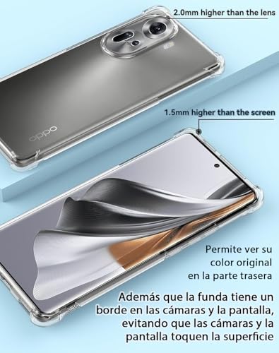 Image of Shockproof Clear Bumper Back Cover Case for Oppo Reno 11 5G |360 Degree Soft Transparent Back Cover Case for Oppo Reno 11 5G (Transparent)