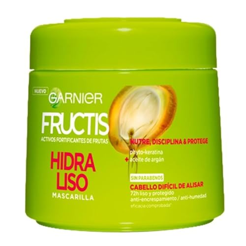 Garnier Fructis Liso & Brillo Mascarilla Capilar Fortificante que Alisa y Nutre, con Keratina...