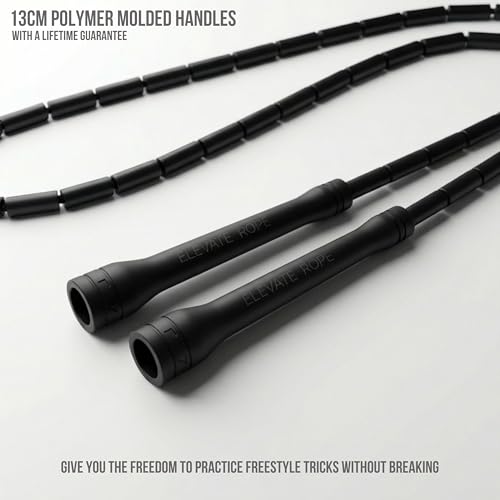 Elevate Rope Elevate Beaded Jump Rope - Professioneel springtouw met een instelbare lengte tot max. 3 m, dikte 3 mm polycord/8 mm inclusief kralen, gewicht 0,1 kg. (Zwart) - Afbeelding 5