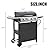 4 Burners BBQ Propane Gas Grill, 34,200 BTU Output Stainless Steel Grill with Two Side Table and Thermometer, 2 Casters&Cover Lid, for Barbecue Outdoor Patio Garden Picnic Backyard BBQ Camping, Black