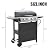 4 Burners BBQ Propane Gas Grill Side Burner & Thermometer, Stainless Steel 34,200 BTU Output Stainless Steel Grill for Patio Garden Barbecue Two Shelves (4-Burners Grill)