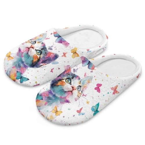 Jeiento Slippers for Women Lady Indoor Shoes Warm Fuzzy Home Shoes Memory Foam Slip-On Bedroom Slides Comfy Animal Slippers