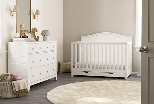 Stork Craft Storkcraft Moss 6 Drawer Double Kids Bedroom Dresser, 17.05X48.07X34.49(Lxwxh) Inches (Pack Of 1), White #TOP3