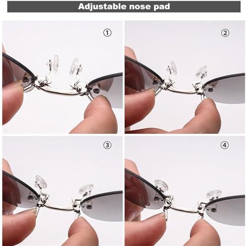 Three Color Retro Round Clip on Nose Glasses, Ultralight Rimless Retro Round Clip On Nose Sunglasses With Leather Box3