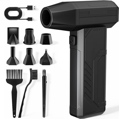 Rivlox Compressed Air Duster 110000RPM Super Power Cordless Air Blower 3-Gear Adjustable Rechargeable Electric Air Duster Hand Held Compressed Air Cleaner for PC Keyboard House Outdoor