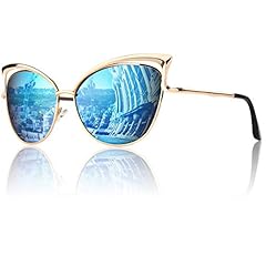 Trendy Gold Frame/Blue Mirrored Lens